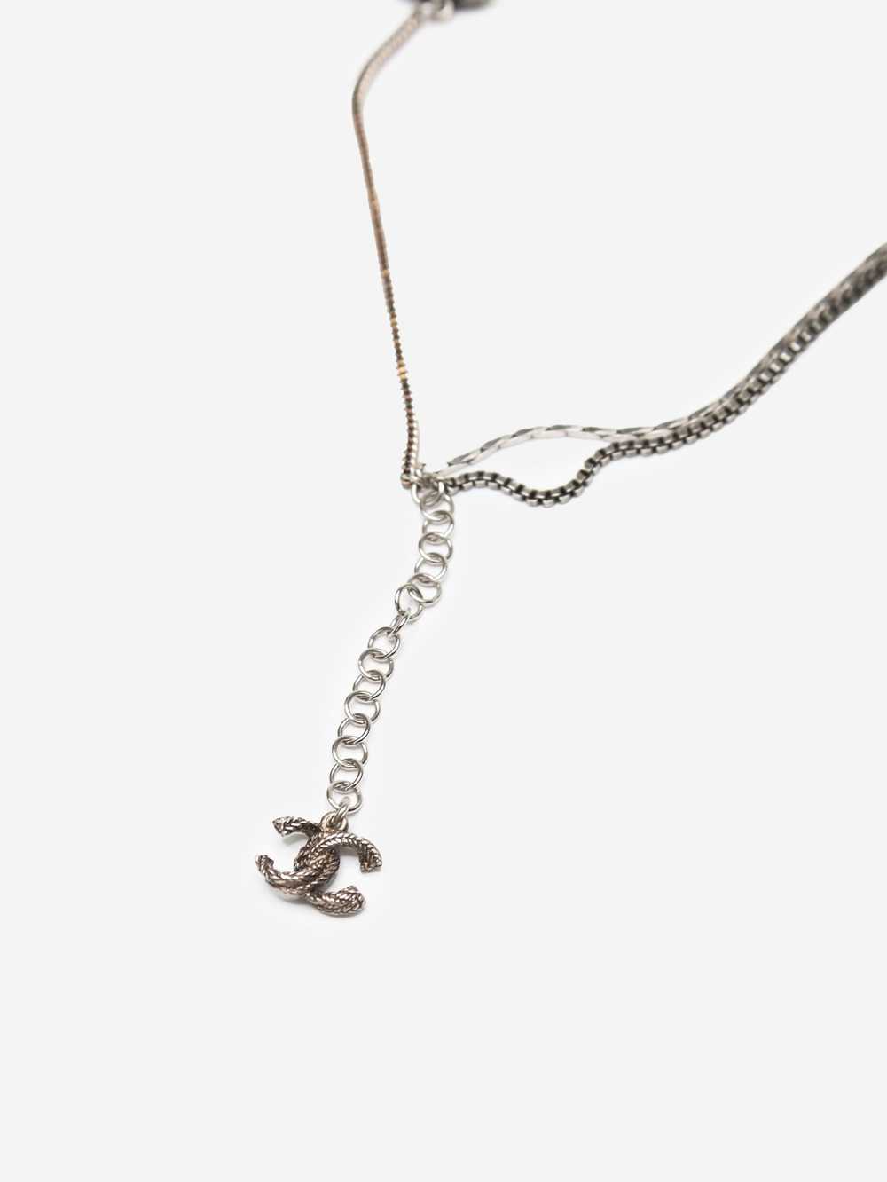Chanel Silver triple CC chain necklace - image 4