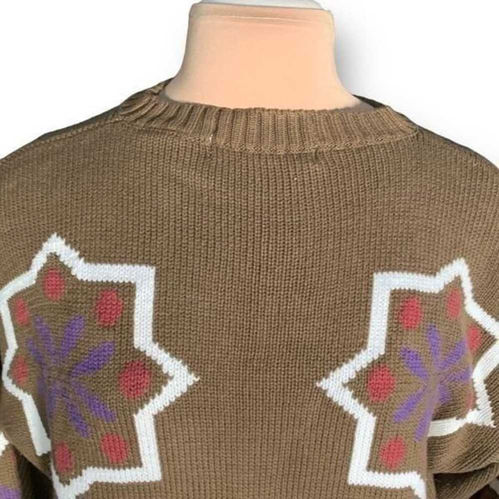 Vintage Henry Grethel Sweater Brown Purple Abstra… - image 2
