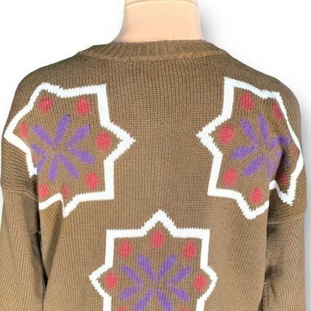 Vintage Henry Grethel Sweater Brown Purple Abstra… - image 4