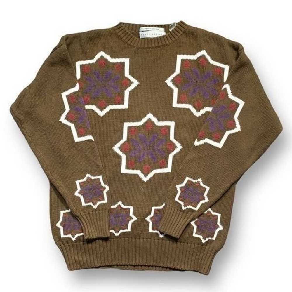 Vintage Henry Grethel Sweater Brown Purple Abstra… - image 5