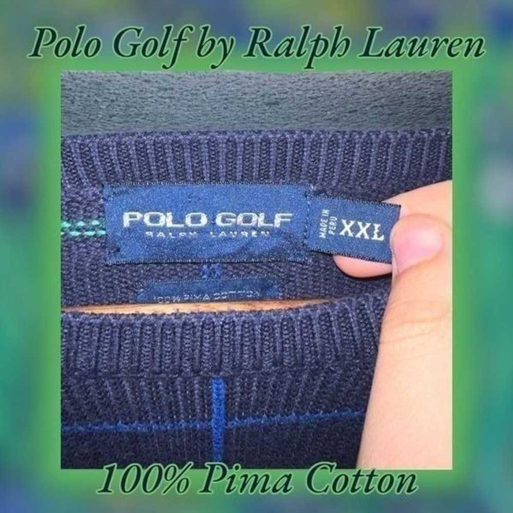 90s Polo Ralph Lauren Navy & Green Crewneck Sweat… - image 2