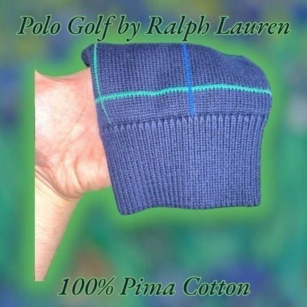 90s Polo Ralph Lauren Navy & Green Crewneck Sweat… - image 4