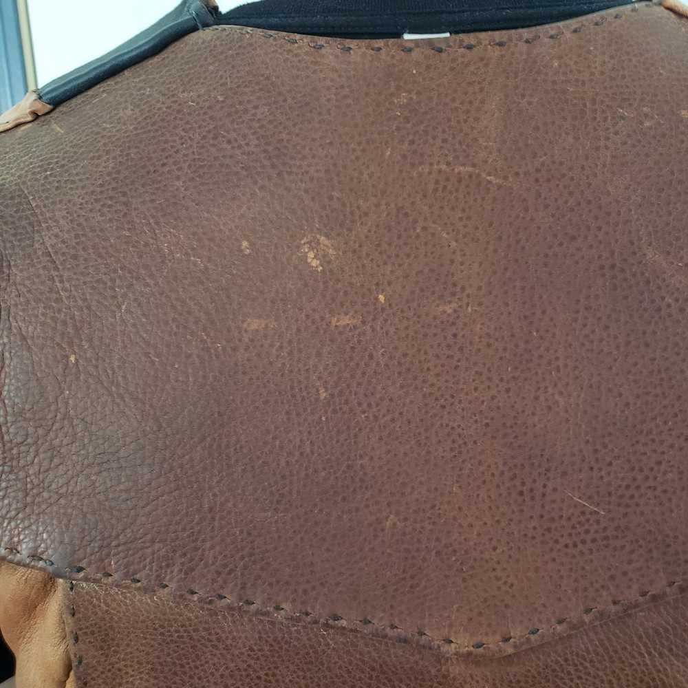 Vintage Hand Made Patchwork Leather Vest - image 4