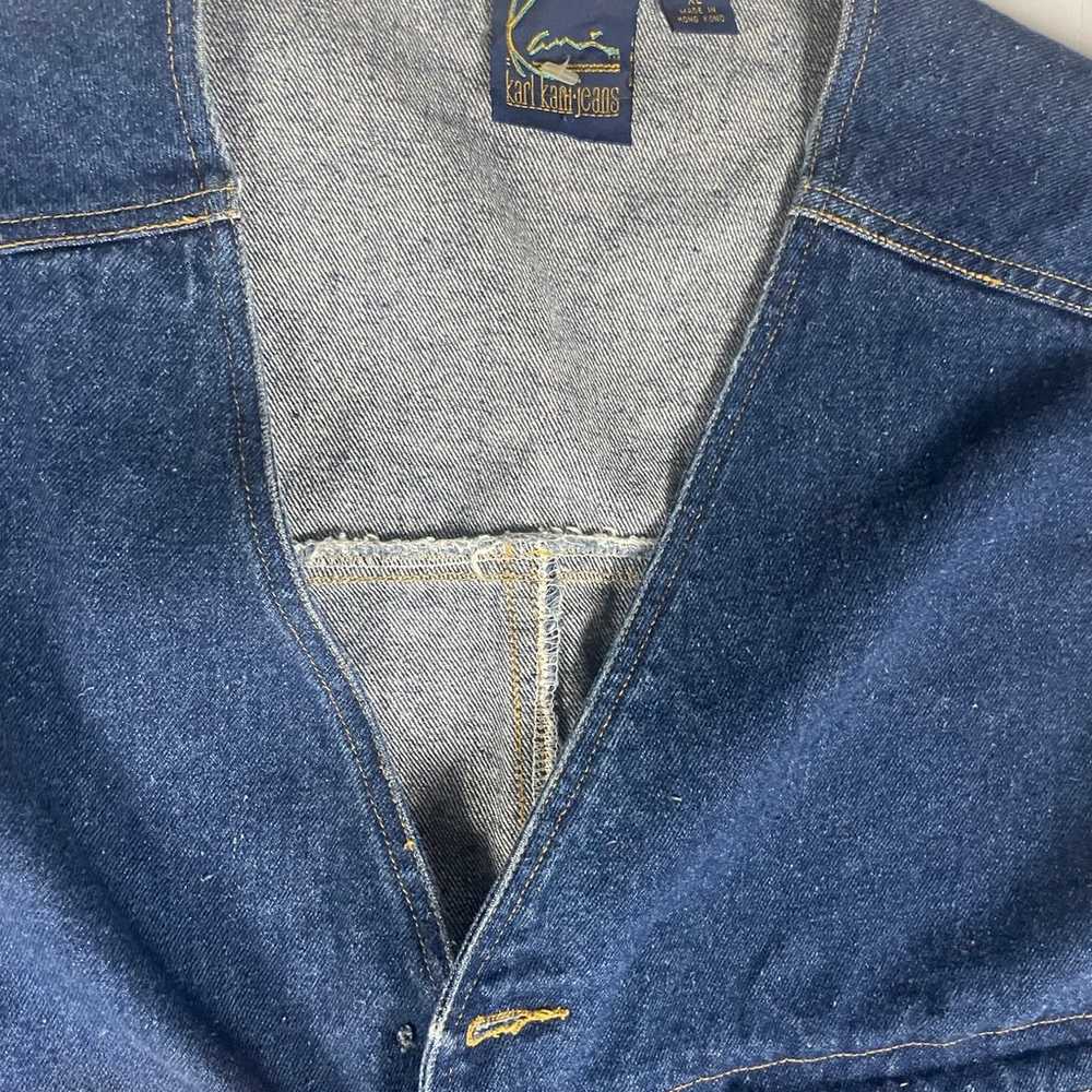 Vintage Karl Kani Jeans Denim Vest Size XL Hip Ho… - image 2