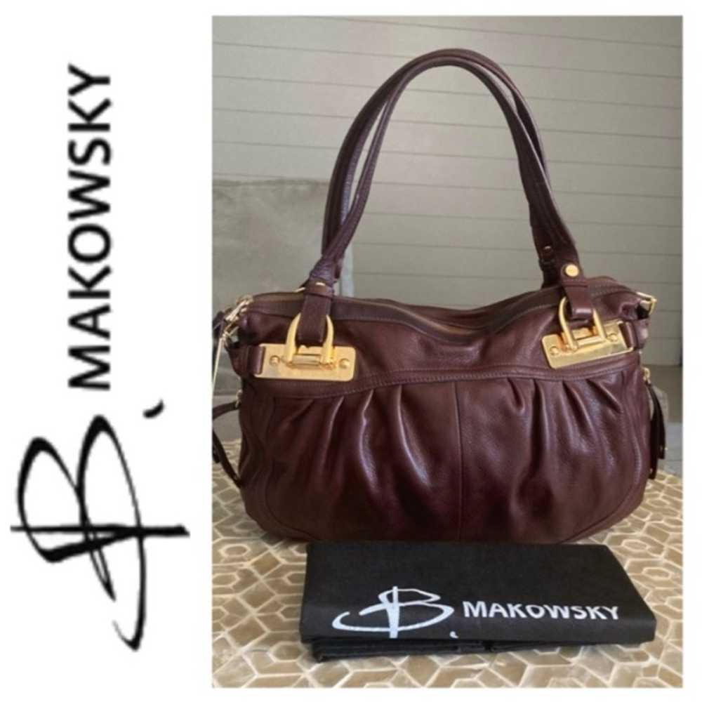 B. Makowsky leather hobo bag in brown - image 1