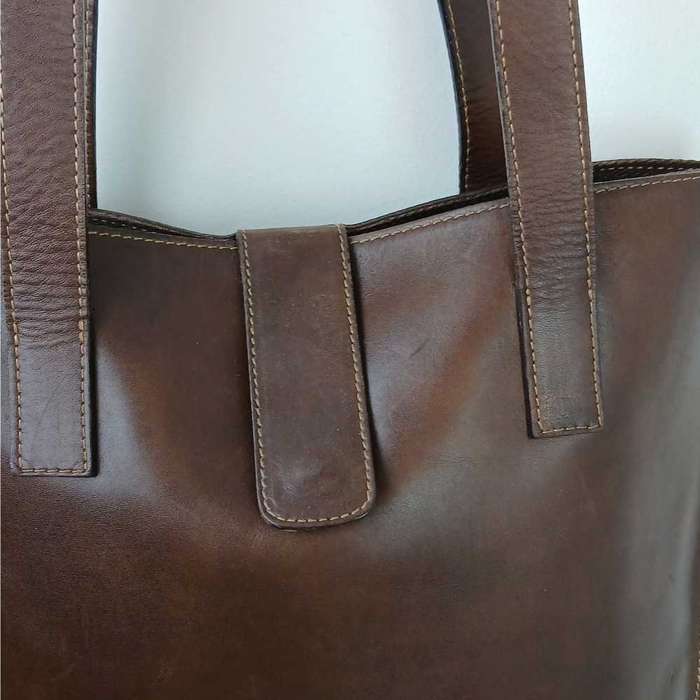Maurizio Taiuti Italy Brown 100% Soft Leather Tot… - image 2