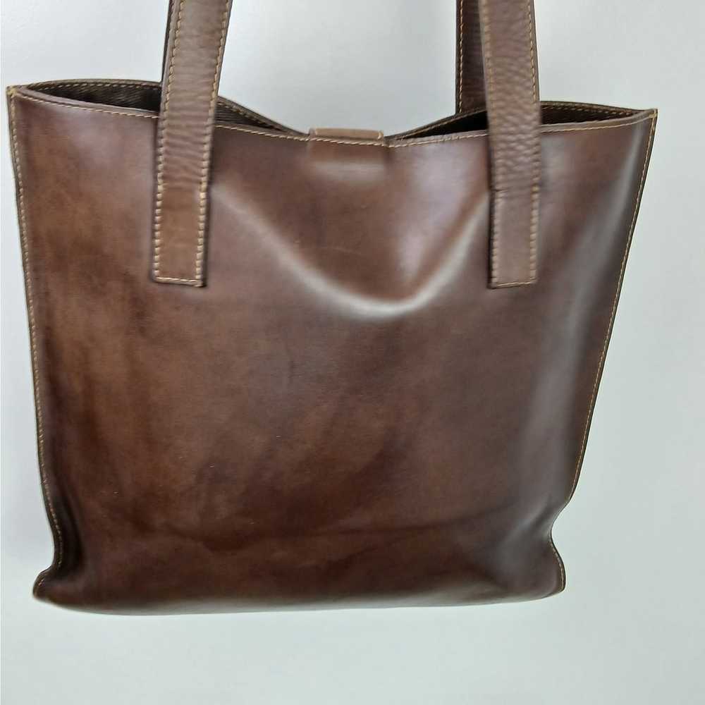 Maurizio Taiuti Italy Brown 100% Soft Leather Tot… - image 4