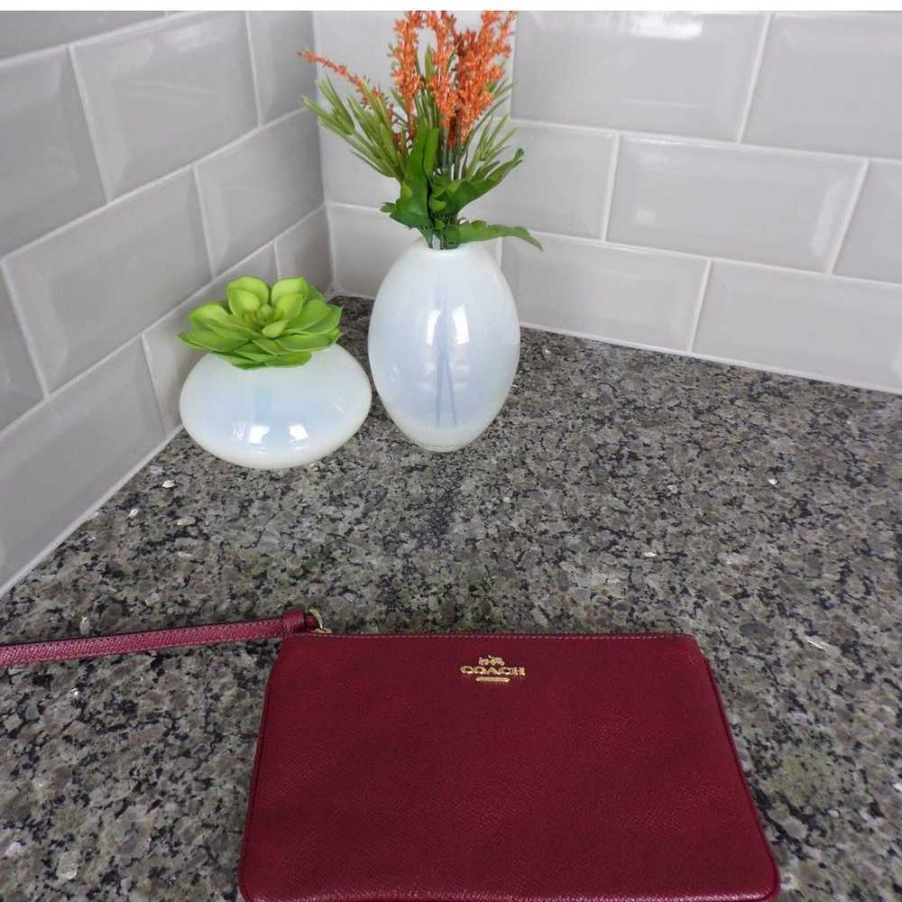 Authentic Coach Burgundy Leather Clutch Bag - image 2
