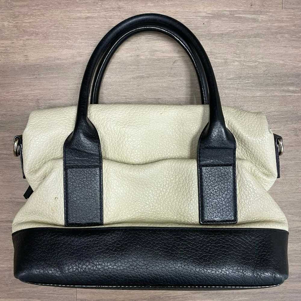 Kate Spade Cream Black Leather Shoulder Bag Purse - image 2