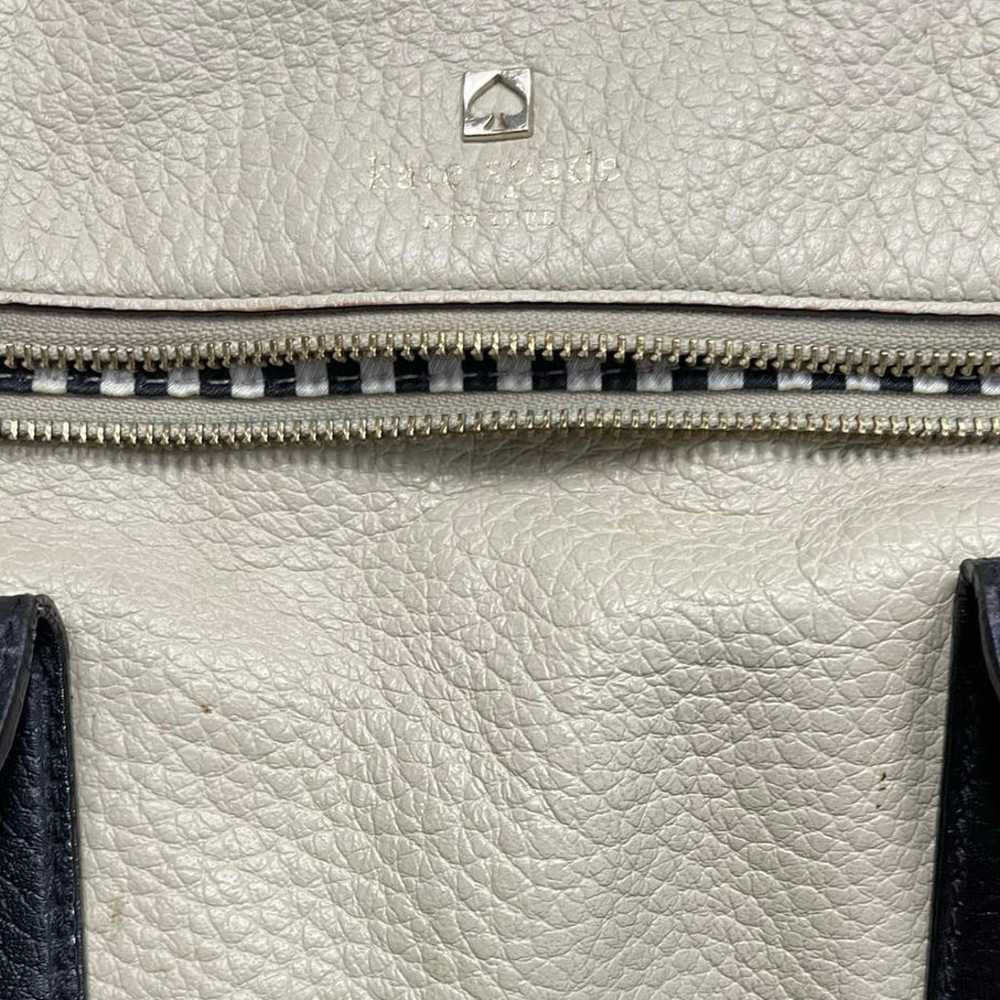 Kate Spade Cream Black Leather Shoulder Bag Purse - image 4