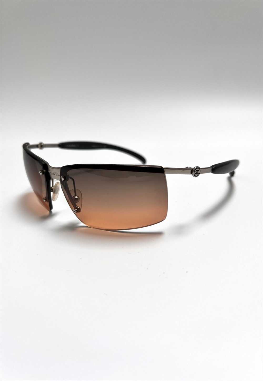 Chanel Sunglasses Rimless Shield CC Logo Rectangl… - image 2