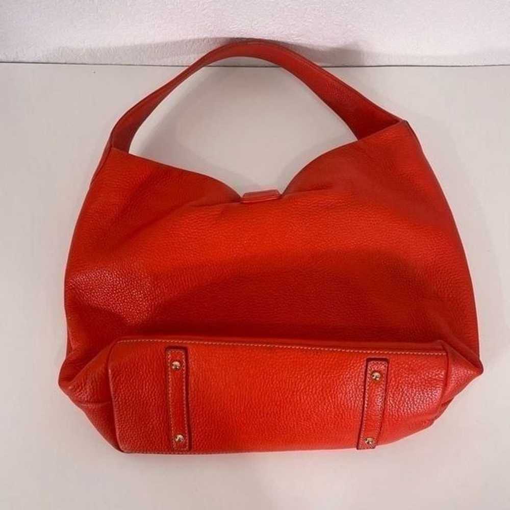 Dooney & Bourke Red-Orange Pebbled Leather Belved… - image 2