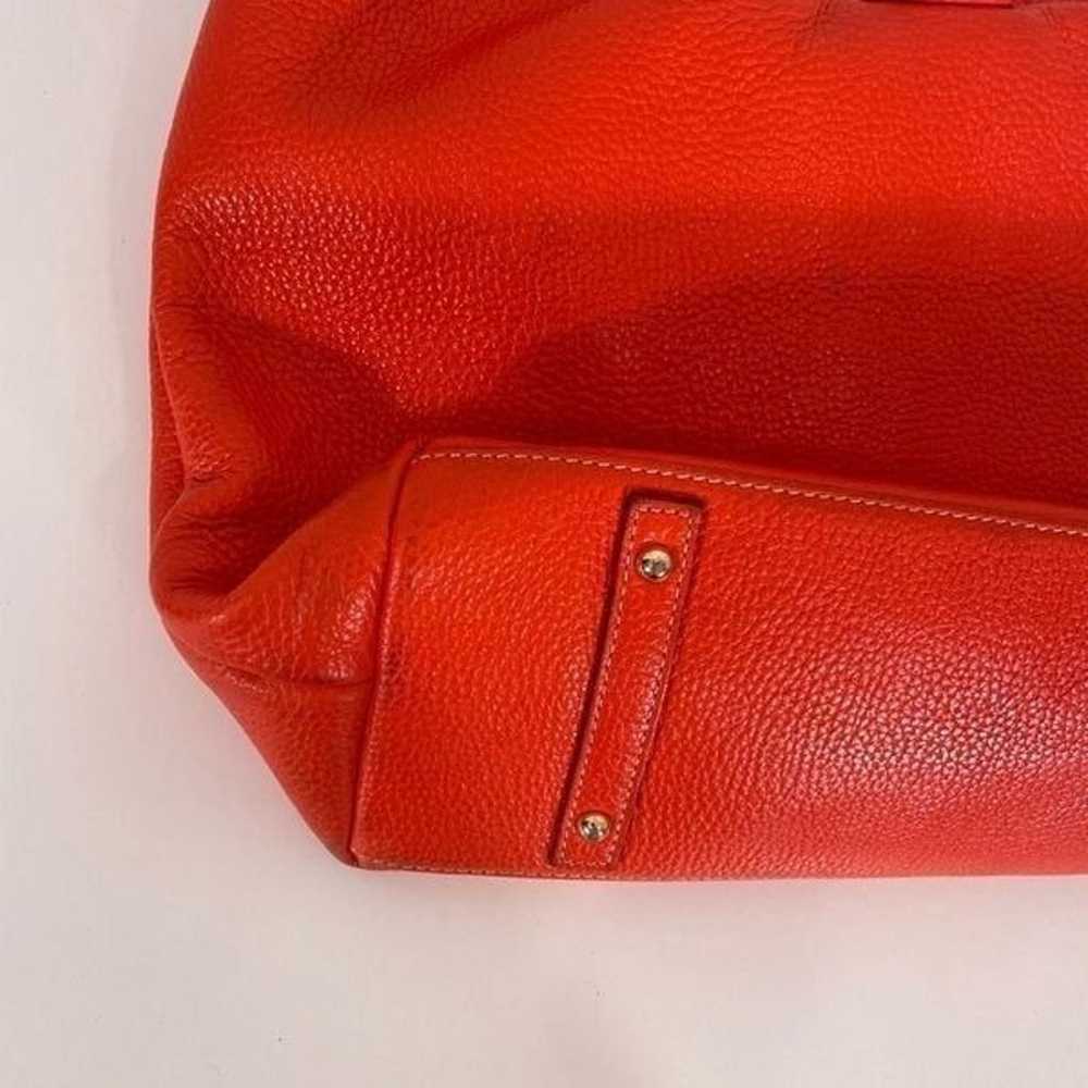 Dooney & Bourke Red-Orange Pebbled Leather Belved… - image 6