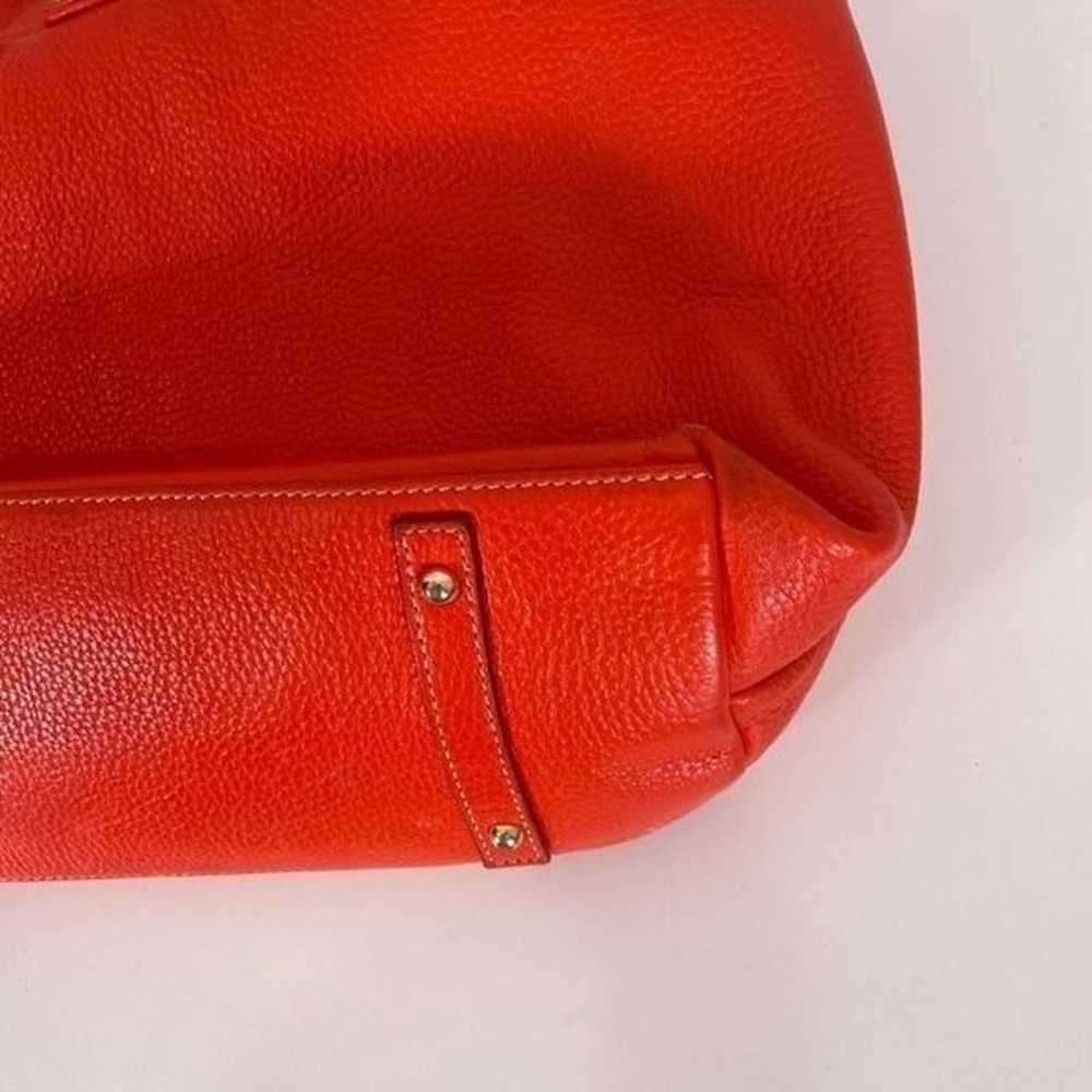 Dooney & Bourke Red-Orange Pebbled Leather Belved… - image 7