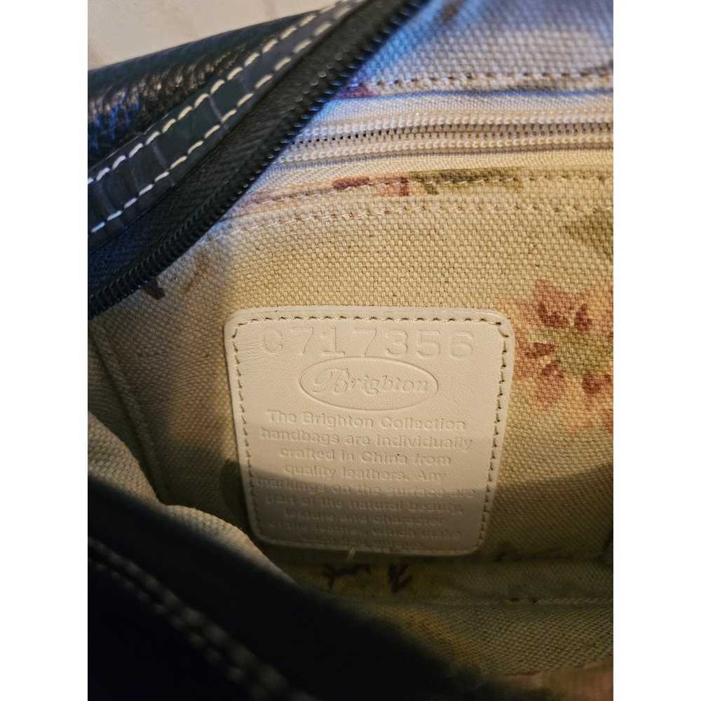 Brighton Black  Embroidered Purse Hobo Handbag Le… - image 5