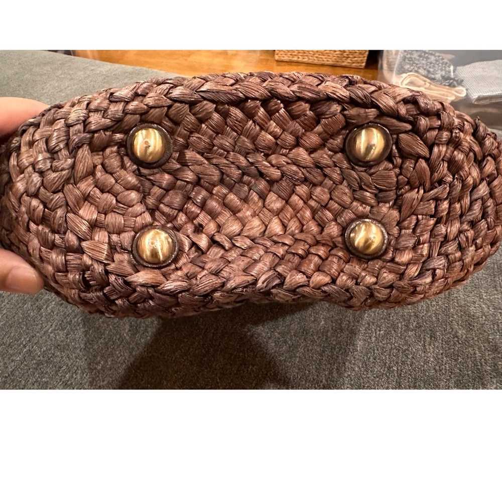 Michael Kors Santorini Woven Leather Brown Bag Go… - image 5
