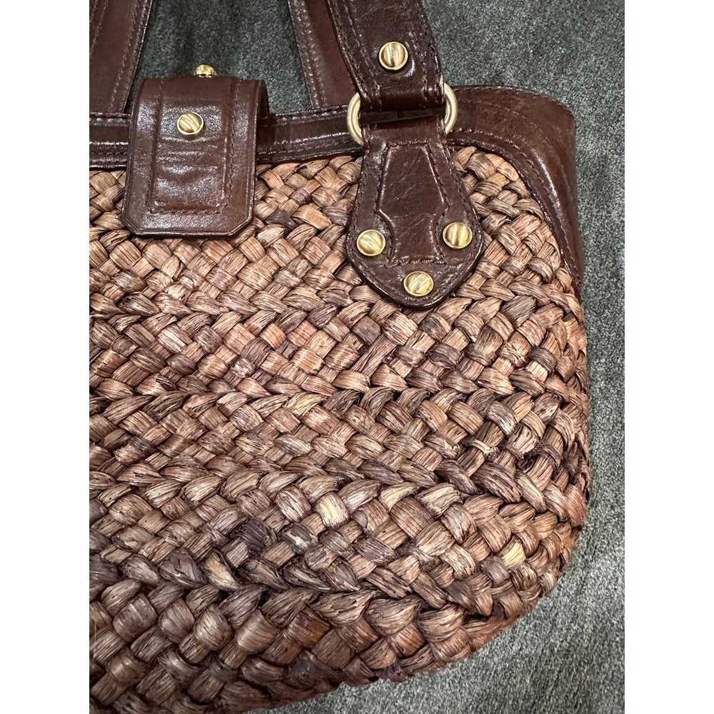 Michael Kors Santorini Woven Leather Brown Bag Go… - image 9
