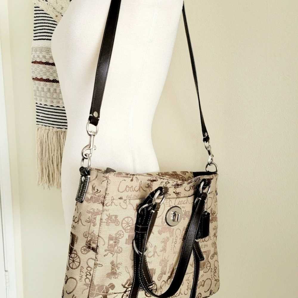 Rare Coach print satchel shoulder crossbody bag - image 4