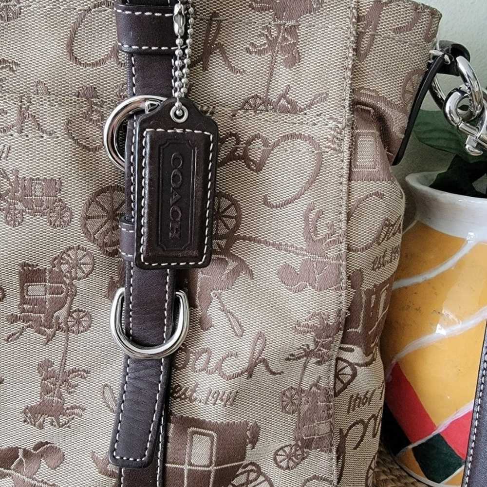 Rare Coach print satchel shoulder crossbody bag - image 8