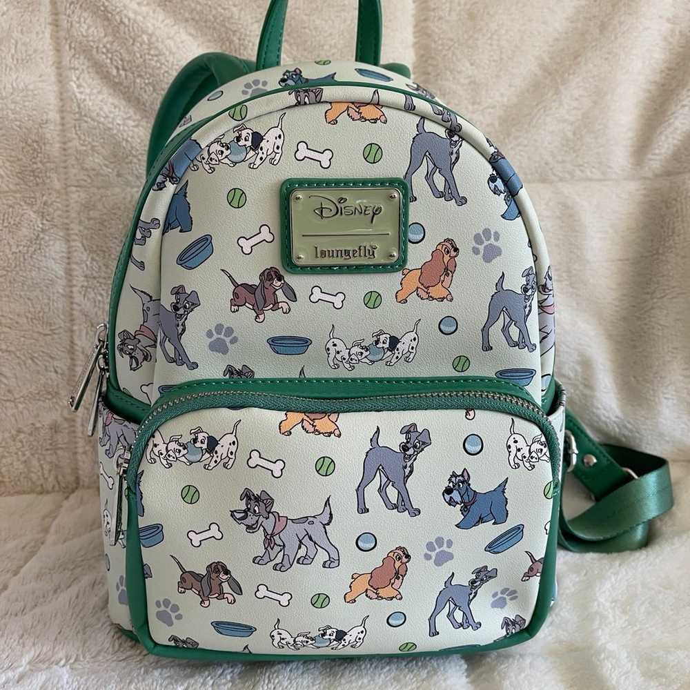 Disney Dogs Loungefly Green Mini Backpack Lady Tr… - image 1