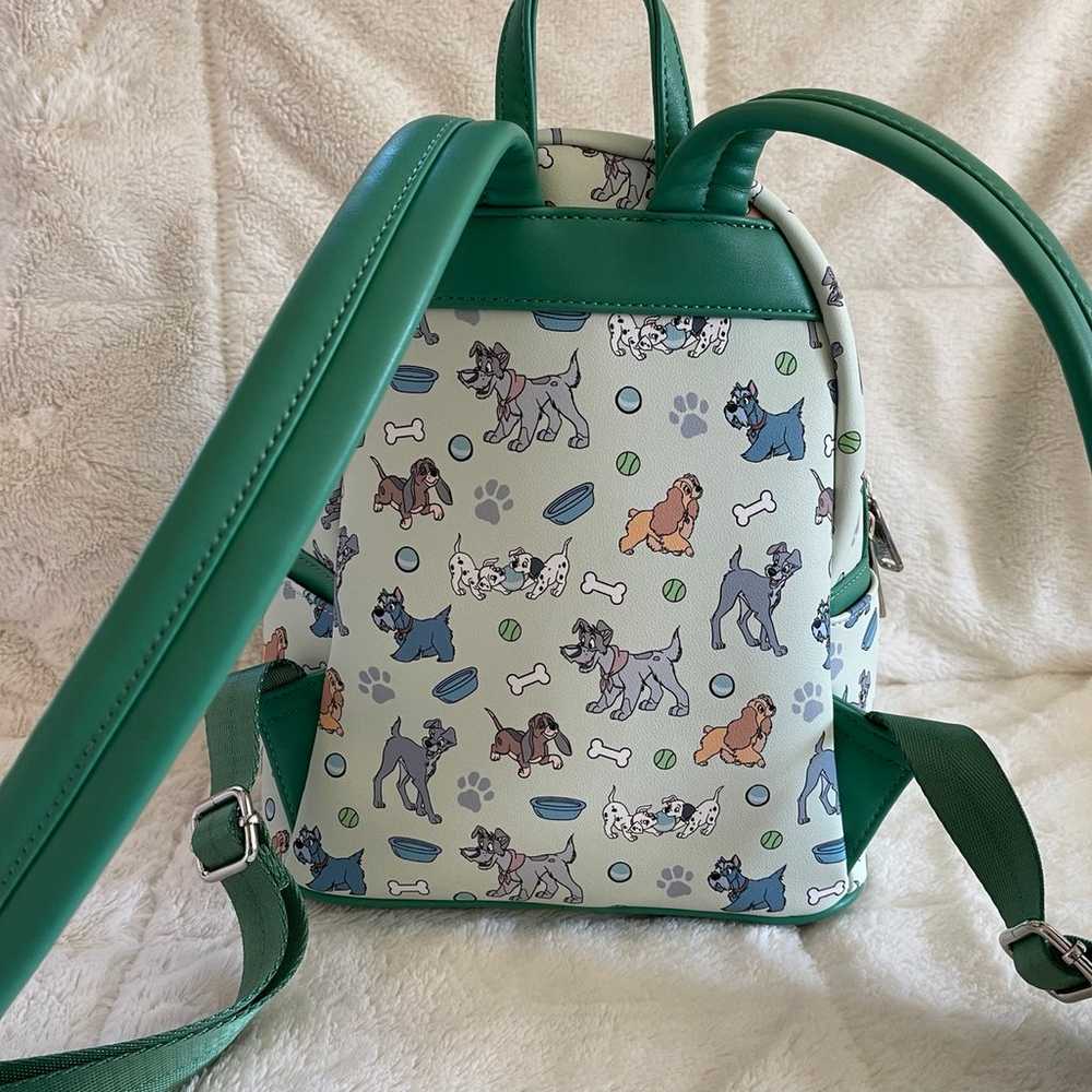 Disney Dogs Loungefly Green Mini Backpack Lady Tr… - image 6
