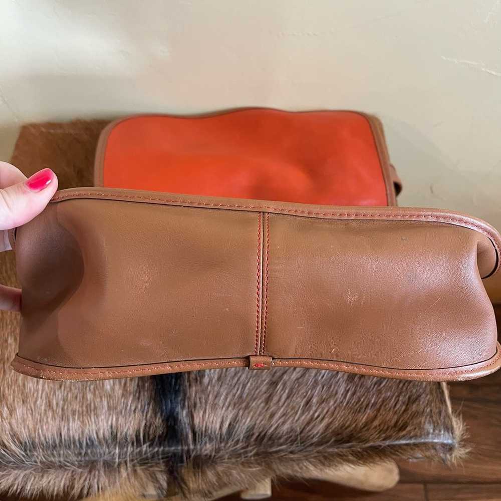 Vintage Coach Saddlery Messenger Bag Tan Orange I… - image 11