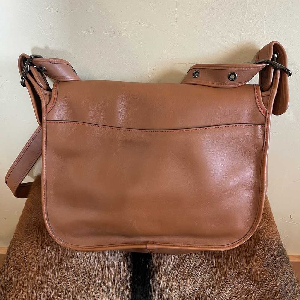 Vintage Coach Saddlery Messenger Bag Tan Orange I… - image 2