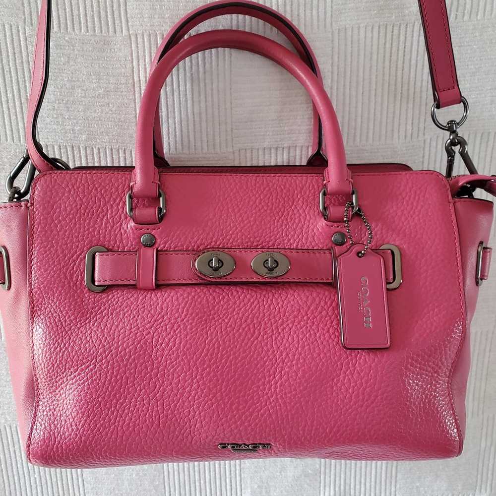 COACH Blake 25 Carryall Bubble Leather Pink Satch… - image 1