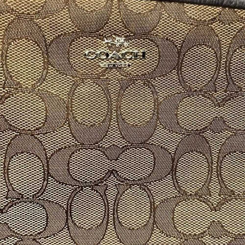 COACH Kelsey Signature Brown Jacquard Leather Sat… - image 8
