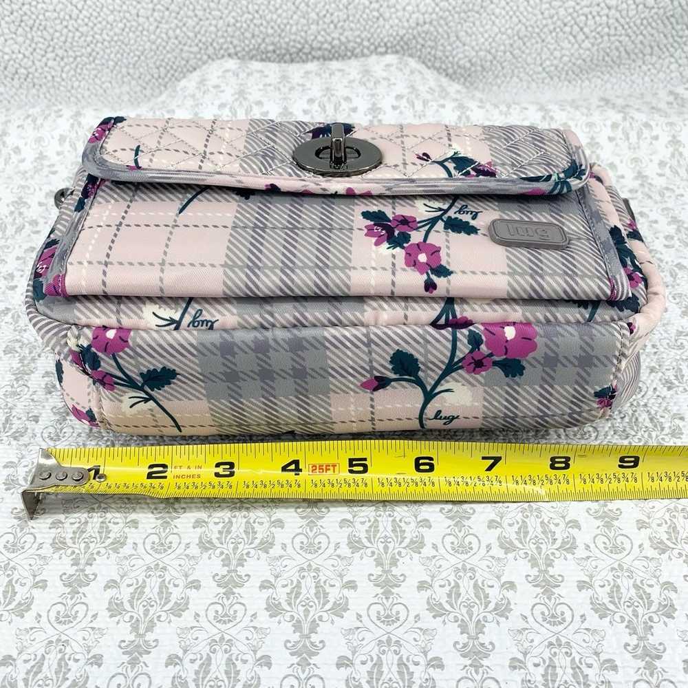 Lug Switch Convertible Crossbody Plaid Floral Pea… - image 11