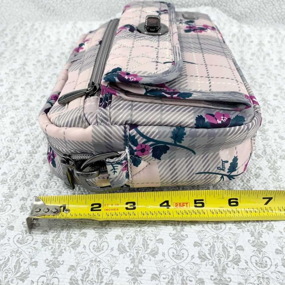 Lug Switch Convertible Crossbody Plaid Floral Pea… - image 12