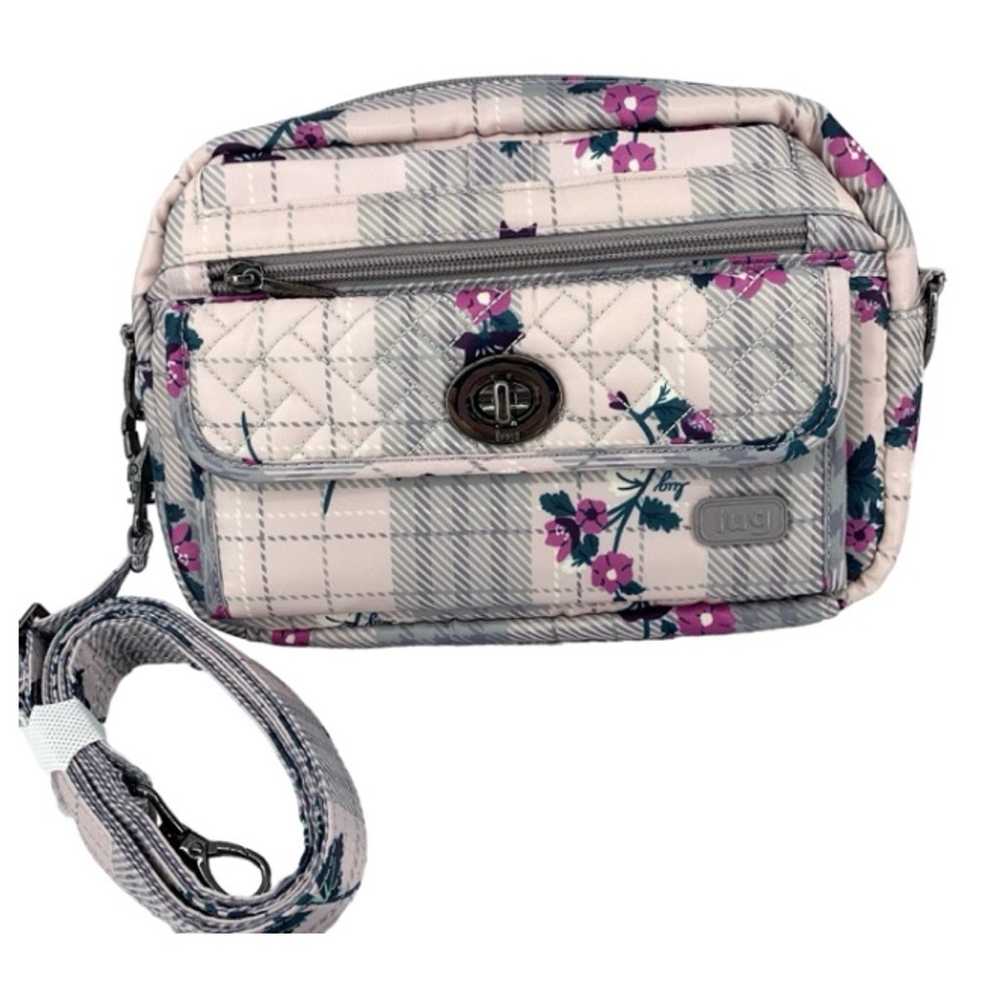 Lug Switch Convertible Crossbody Plaid Floral Pea… - image 2
