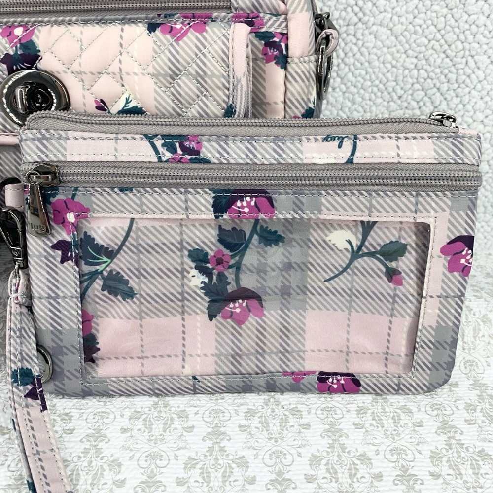 Lug Switch Convertible Crossbody Plaid Floral Pea… - image 6