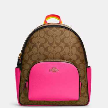 Coach Signature Color Block Backpack - image 1