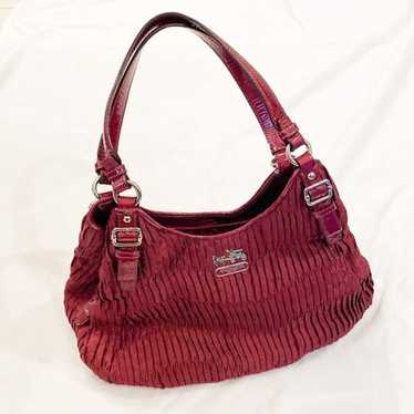 Coach Maggie Berry Red Pink Gathered Signature Le… - image 1