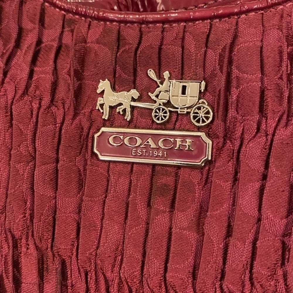 Coach Maggie Berry Red Pink Gathered Signature Le… - image 7