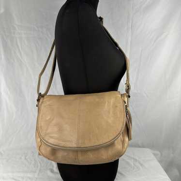 Lucky Brand Womens Crossbody Stash Bag Purse Beig… - image 1