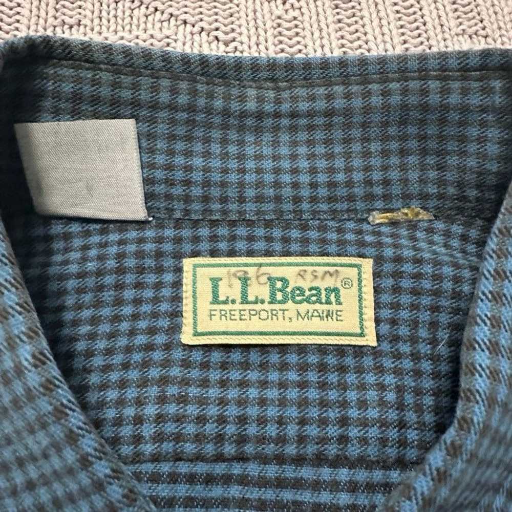 L.L. Bean Vintage L L Bean navy plaid long sleeve… - image 5