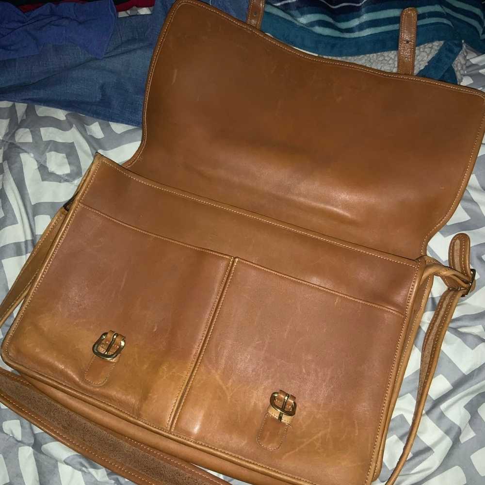 Vintage Leather Coach Messenger Bag - image 2