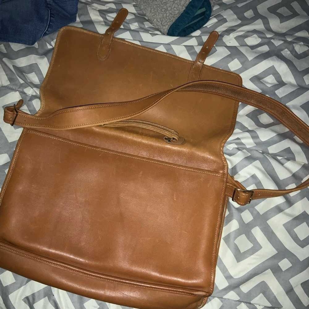 Vintage Leather Coach Messenger Bag - image 3