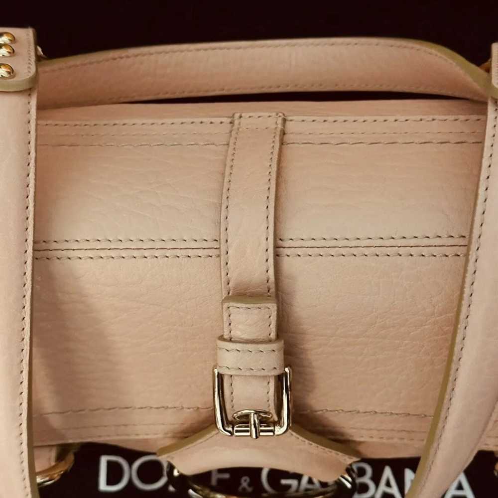 Dolce & Gabbana New Pink Leather Hand-Bag with du… - image 4