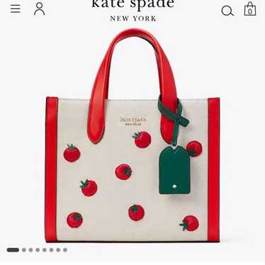 Kate Spade Tomato Embroidered Canvas Tote - image 1