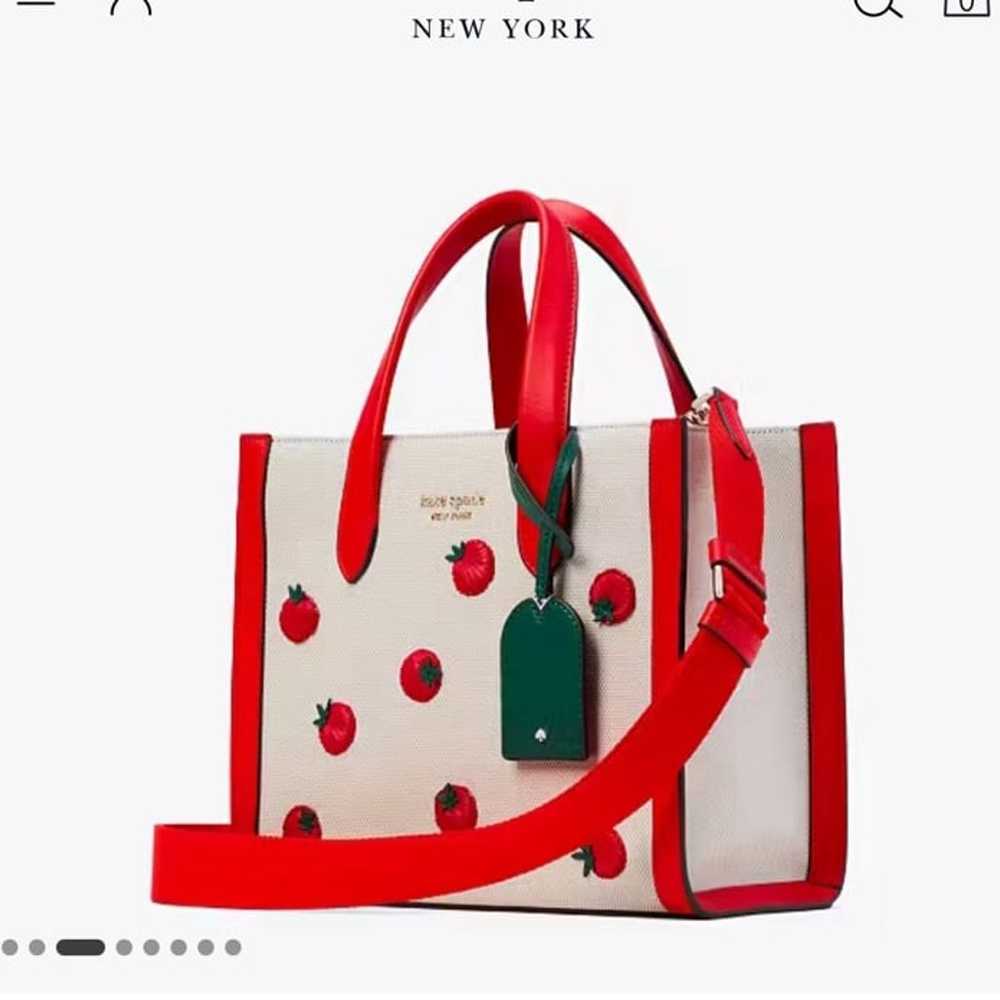 Kate Spade Tomato Embroidered Canvas Tote - image 3