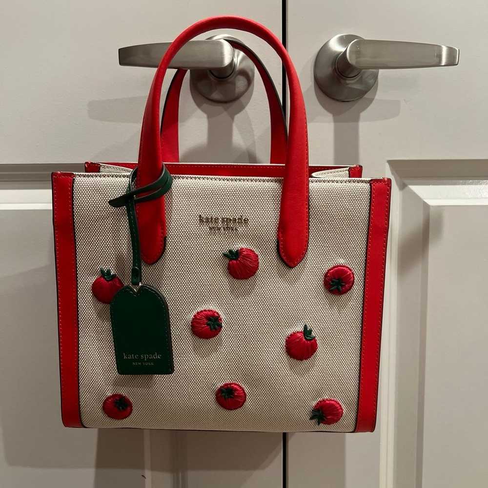 Kate Spade Tomato Embroidered Canvas Tote - image 6