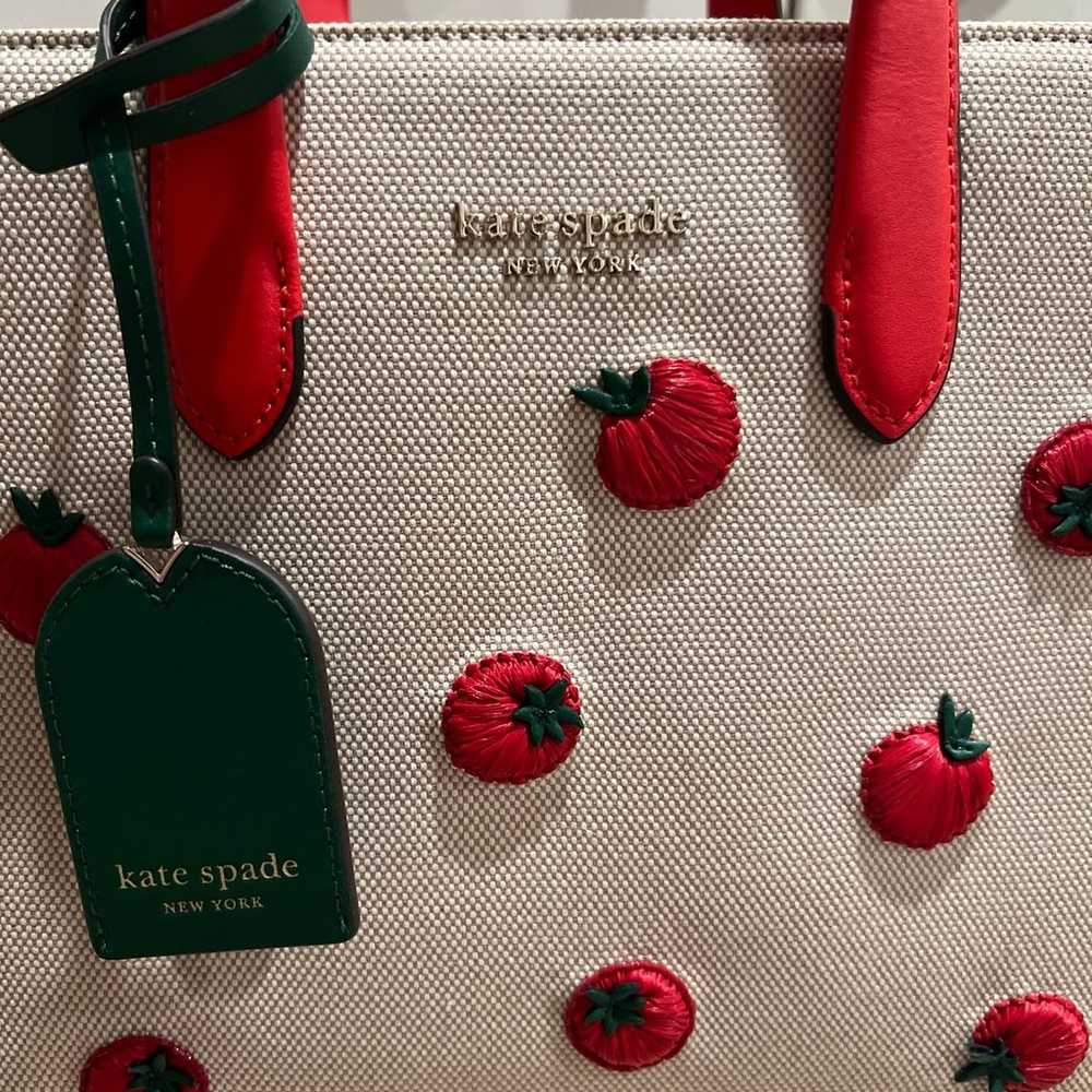 Kate Spade Tomato Embroidered Canvas Tote - image 7