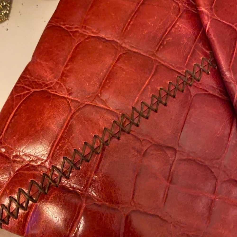 Carla Mancini red envelope style crossbody purse - image 3