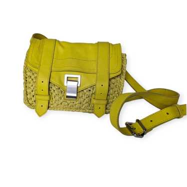 Proenza Schouler Mini PS1 Yellow Raffia & Leather… - image 1