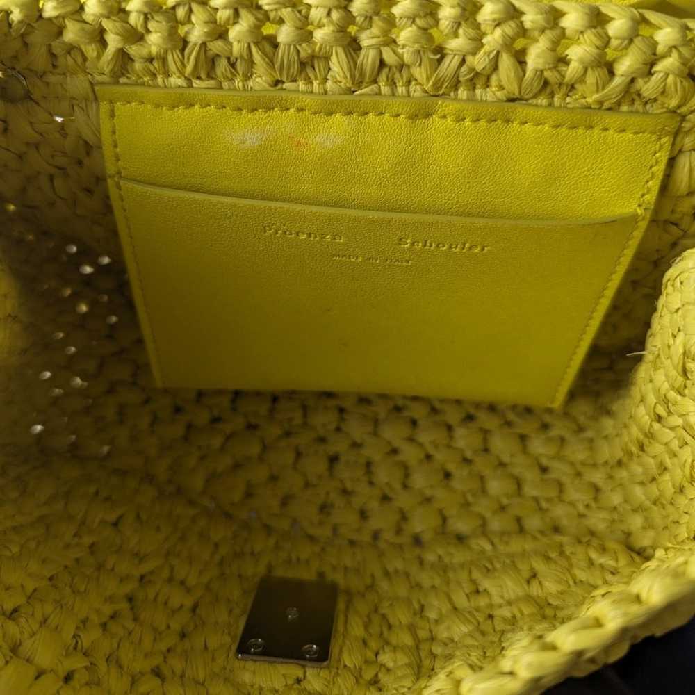 Proenza Schouler Mini PS1 Yellow Raffia & Leather… - image 3