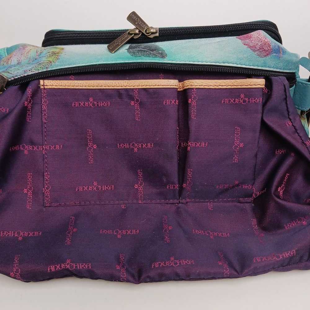 Anuschka leather bag purse handpainted floating f… - image 10