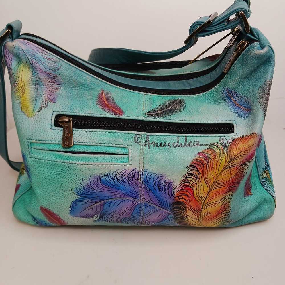 Anuschka leather bag purse handpainted floating f… - image 5